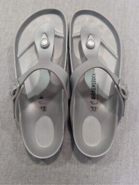 Birkenstock silver jelly thong sandals women's size 9